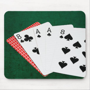 Tapis De Souris Mains de poker - Mains de l'homme mort