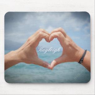 Tapis De Souris Mains faisant un coeur mousepad - arrière - plan l