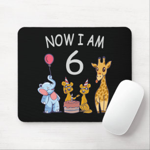Tapis De Souris Maintenant j'ai 6 ans 6ème anniversaire au Zoo