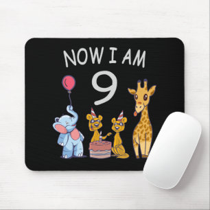 Tapis De Souris Maintenant j'ai 9 ans 9ème anniversaire au Zoo