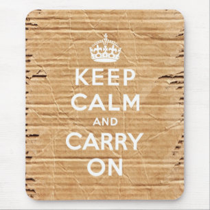 Tapis De Souris maintenez calme et continuez le carton vintage
