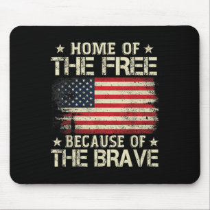 Tapis De Souris Maison De La Liberté À Cause Du Brave Drapeau Usa