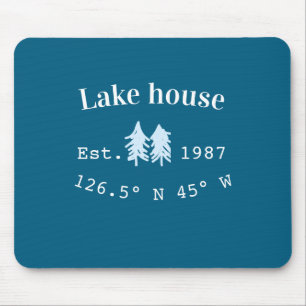 Tapis De Souris Maison de lac etc. Date année coordonnées personna