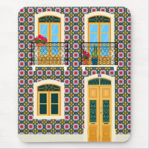 Tapis De Souris Maison de Lisbonne avec tuiles