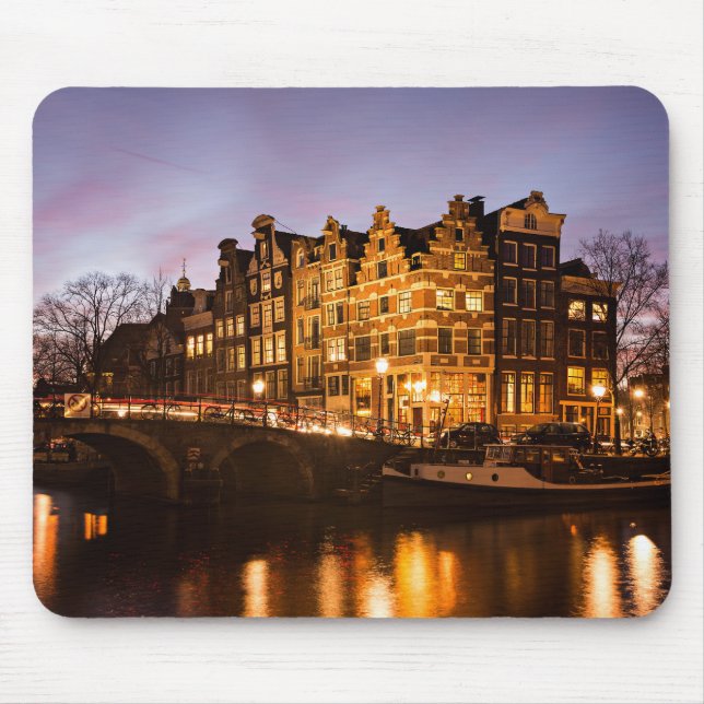Tapis De Souris Maisons de canal d'Amsterdam au mousepad de (Devant)