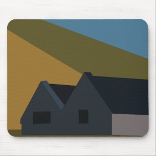 Tapis De Souris Maisons Montagnes Nature Paysage