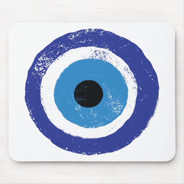 Tapis De Souris Mal Oeil Artiste Bleu Grec (Devant)