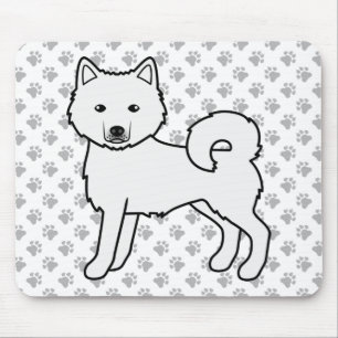 Tapis De Souris Malamute d'Alaska blanc Chien de dessin animé mign