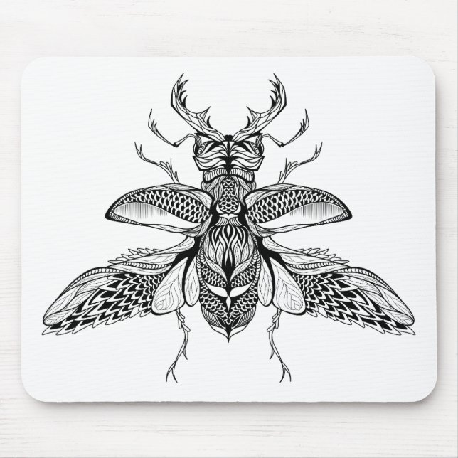 Tapis De Souris Mâle-Scarabée psychédélique inspiré (Devant)