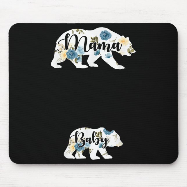 Tapis De Souris Mama Bear Baby Bear Pregnancy Pregnant Mom Mothers (Devant)