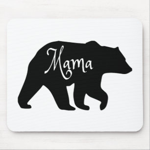 Tapis De Souris Mama Bear noir et blanc