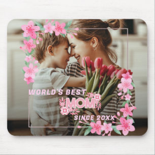 Tapis De Souris Maman 1 photo moderne élégante rose poupée mère jo