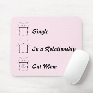 Tapis De Souris Maman Chat Chat Mignon Rose