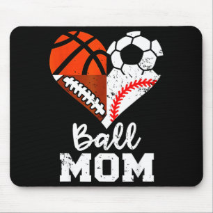 Tapis De Souris Maman de balle Cœur Drôle Football Basket-ball Bas