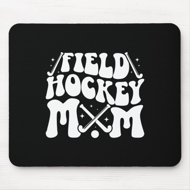 Tapis De Souris Maman de hockey sur gazon Maman groovy d'un joueur (Devant)