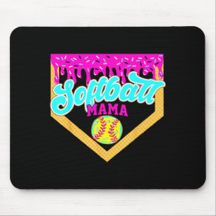 Tapis De Souris Maman de softball Crème glacée qui dégouline Dégou