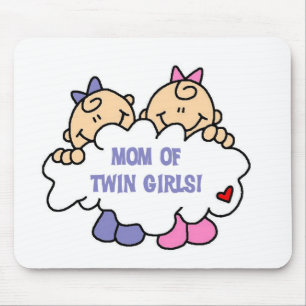 Tapis De Souris Maman des filles jumelles