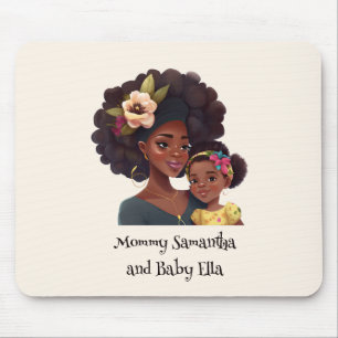 Tapis De Souris Maman et fille noire personnalisée (8)