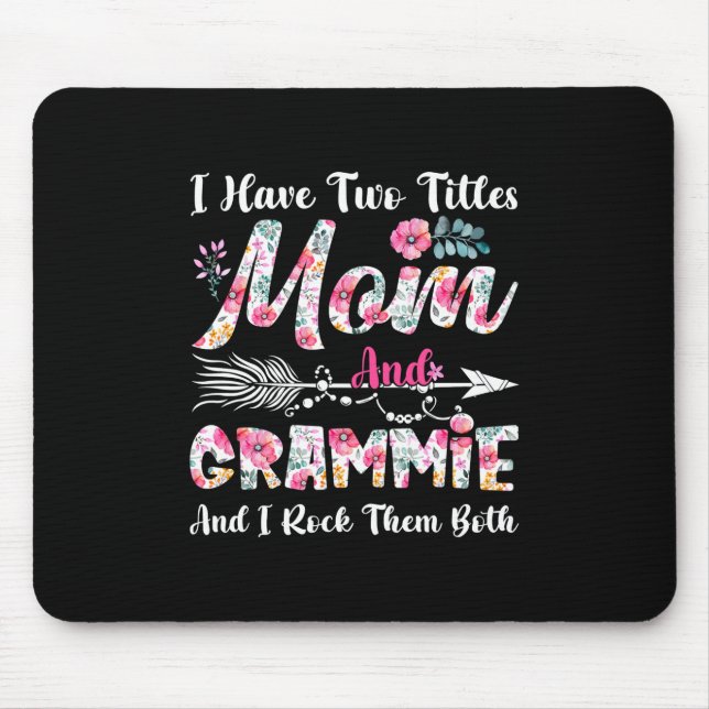 Tapis De Souris Maman Et Grammie Fleurs Mignonnes Anniversaire (Devant)