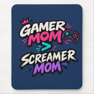 Tapis De Souris Maman Joueuse vs Maman Hurleuse Amusement de jeu