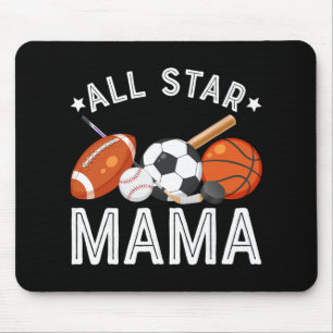 Tapis De Souris Maman Star Du Basket-Ball Soccer Du Garçon D'anniv