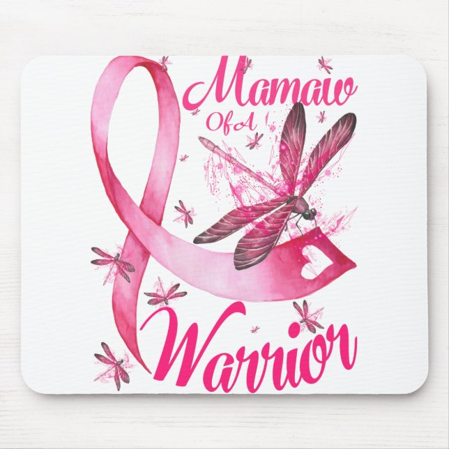 Tapis De Souris Mamaw D'Un Guerrier Dragonfly Cancer Du Sein (Devant)