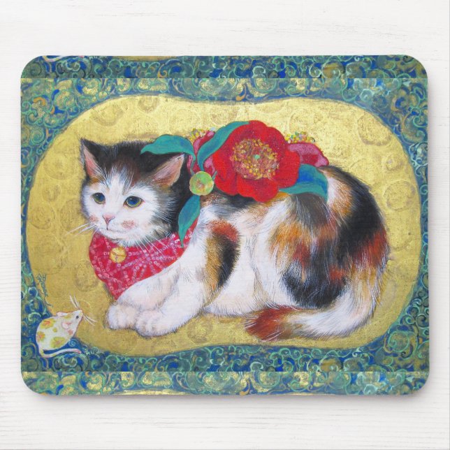 Tapis De Souris Mameneko: The Camellia Kitten (Devant)