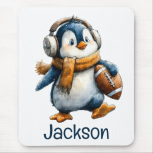 Tapis De Souris Manchot de football d'hiver personnalisé pour enfa