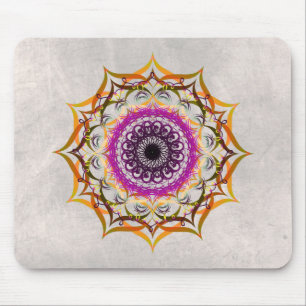 Tapis De Souris Mandala Damask Aquarelle Yoga Art Élégant