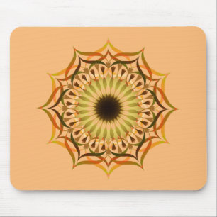Tapis De Souris Mandala Damask Lotus Fleur Yoga Art Élégant