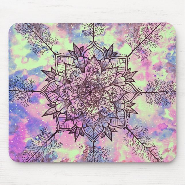 Tapis De Souris Mandala d'arbre de galaxie (Devant)