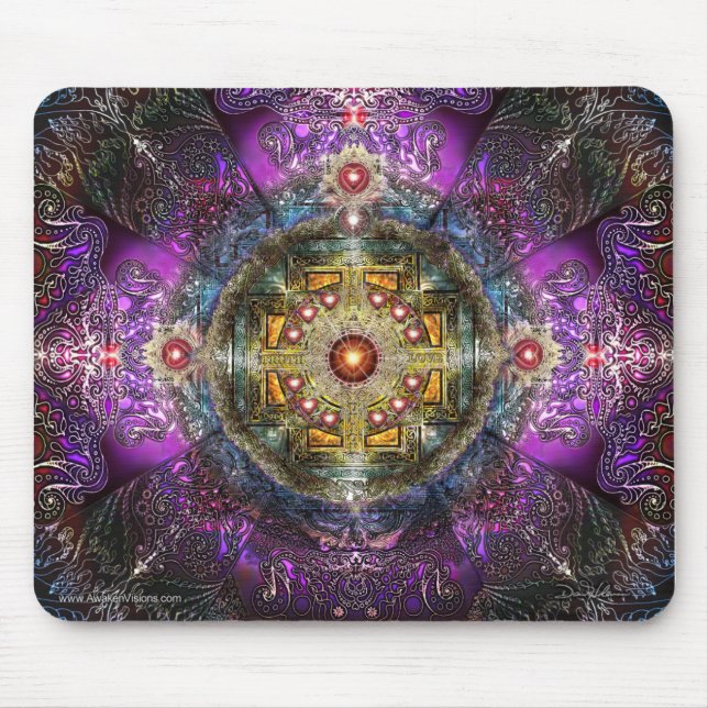 Tapis De Souris Mandala de coeur (Devant)