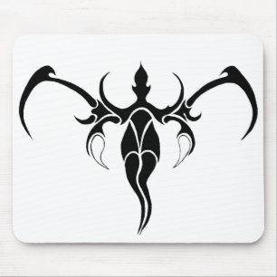 Tapis De Souris Mandala d'éléphant tribal orné noir et blanc