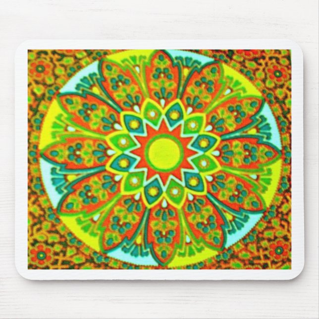 Tapis De Souris Mandala ethnique de regard d'Earthtone (Devant)