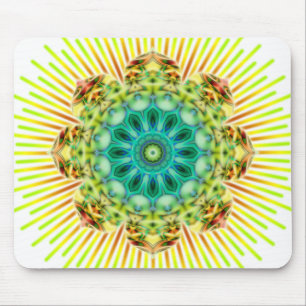 Tapis De Souris Mandala jaune vert faites votre propre arrière -