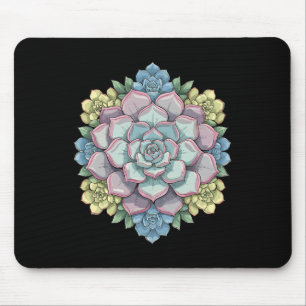 Tapis De Souris Mandala Lotus Bouddha Zen Art Botanique Succulente