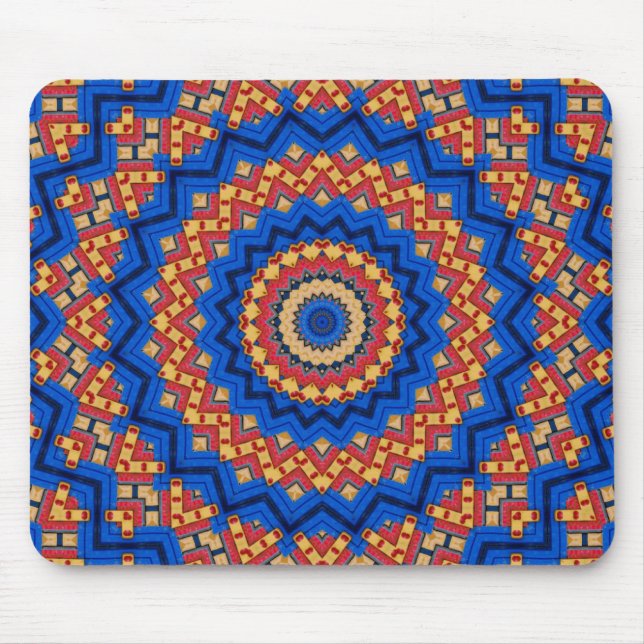 Tapis De Souris Mandala orange bleu (Devant)