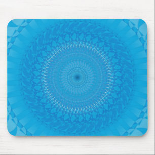 Tapis De Souris Mandala Soleil Bleu clair
