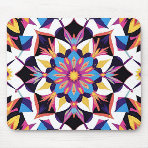 Tapis De Souris Mandala vibrant à motif kaléidoscope
