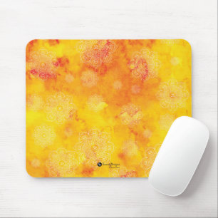 Tapis De Souris Mandalas sur Yellow et Red Stains Arrière - plan