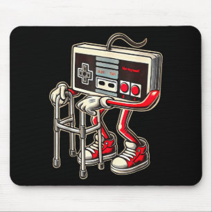 Tapis De Souris Manette de jeu vidéo rétro avec déambulateur drôle