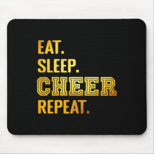 Tapis De Souris Manger Dormir Acclamer Répéter Drôle Cheerleader C