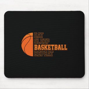 Tapis De Souris Manger. Dormir. Ballon de basket. Recommencer. Jou