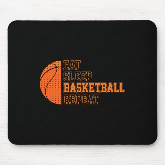 Tapis De Souris Manger. Dormir. Ballon de basket. Recommencer. Jou (Devant)