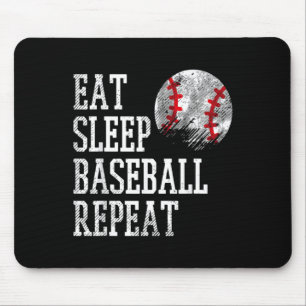 Tapis De Souris Manger Dormir Baseball Répéter Entraîneur Équipe J