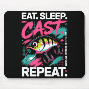 Tapis De Souris Manger Dormir Lancer Répéter Amoureux de la pêche 