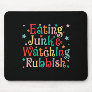 Tapis De Souris Manger Junk Xmas Nourriture Et Regarder Rubbbish N