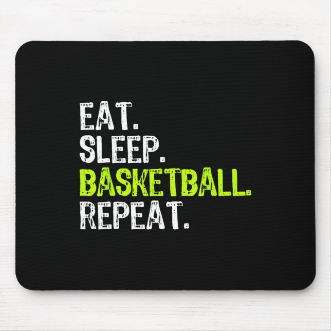 Tapis De Souris Manger Sleep Basketball Répéter Lecteur Fun Cool L (Devant)