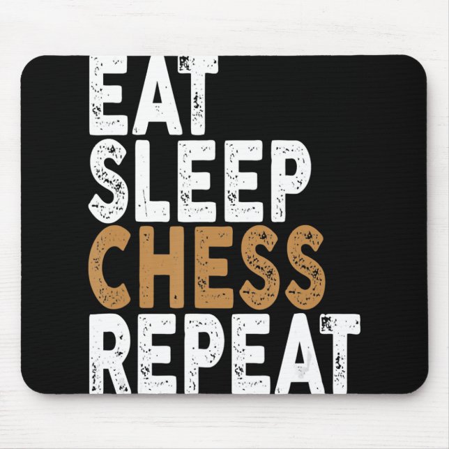 Tapis De Souris manger sommeil échecs répétition échecs (Devant)