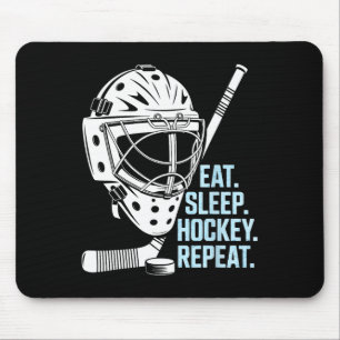 Tapis De Souris Manger Sommeil Hockey Répéter Masque de Hockey Bât